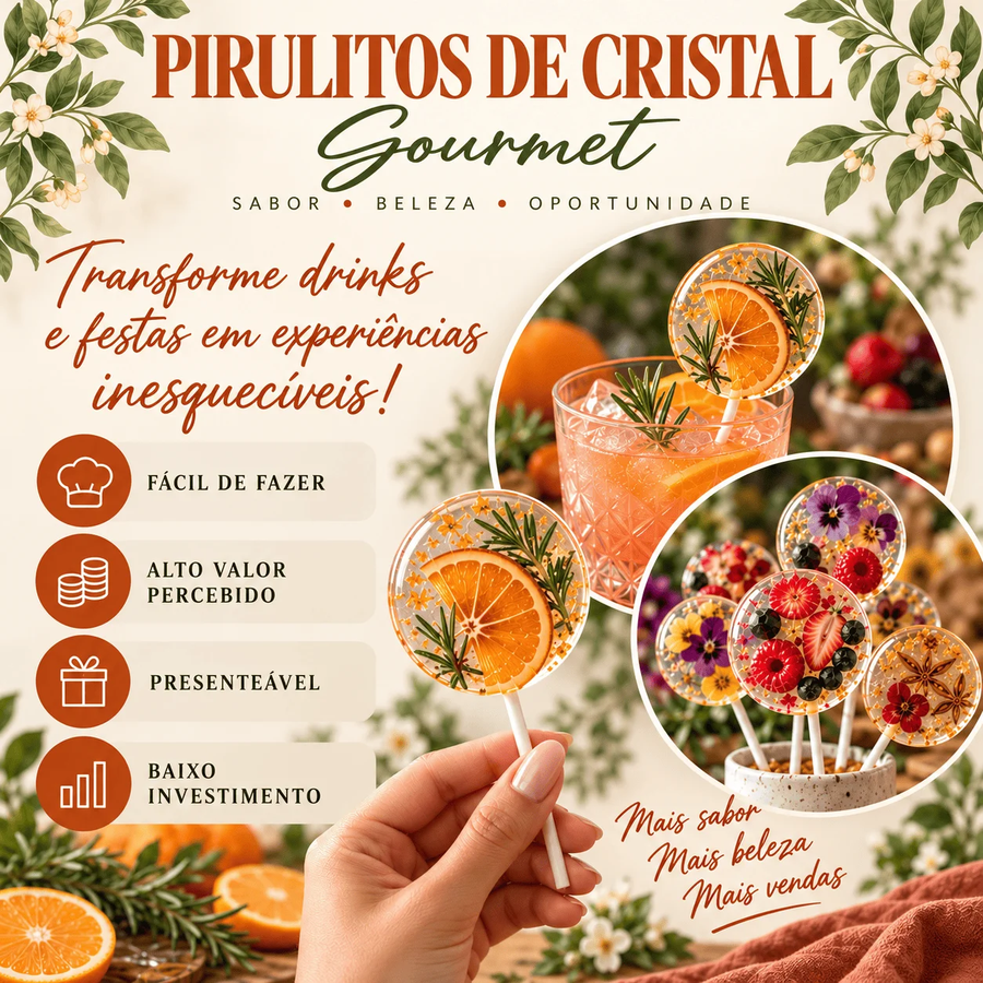 Modelos de pirulitos de cristal gourmet